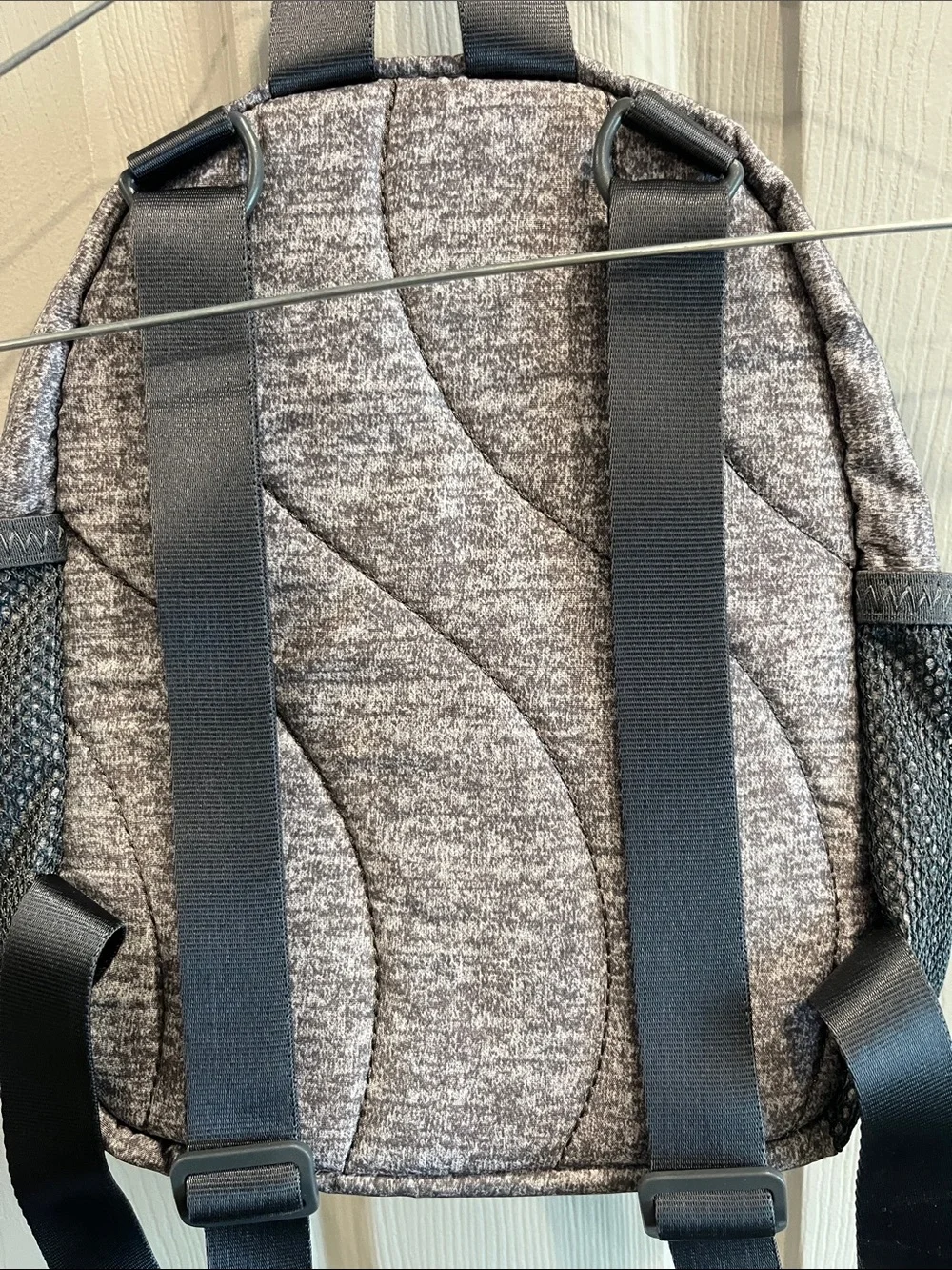 adidas Grey Heather Mini Backpack with Mesh Side Pockets